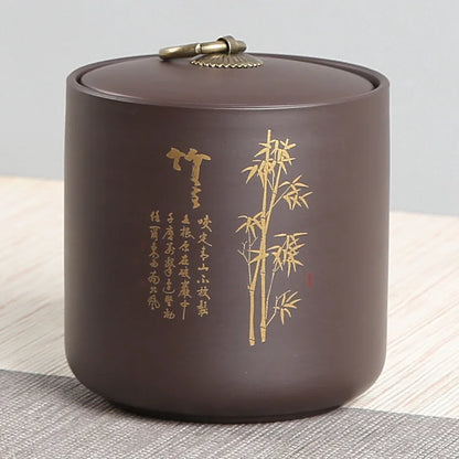 Purple Clay Tea Tin Sealed Pot of Pu 'er Tea Container Yixing Zisha Teaware Accessories Boutique Coffee Storage Tea Organizer