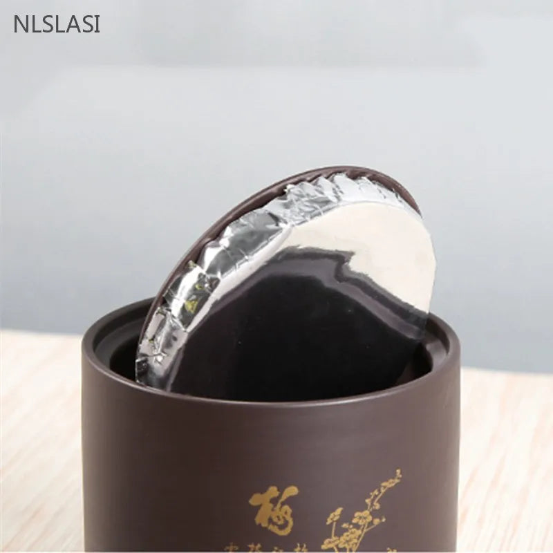 Purple Clay Tea Tin Sealed Pot of Pu 'er Tea Container Yixing Zisha Teaware Accessories Boutique Coffee Storage Tea Organizer