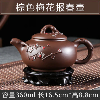 Purple Clay Teapot Antique Zhu Mud Beauty Tea Pot Hand Painted Plum Filter Kettle Customized Chinese Tea Sets