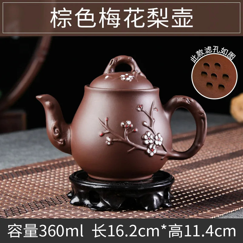 Purple Clay Teapot Antique Zhu Mud Beauty Tea Pot Hand Painted Plum Filter Kettle Customized Chinese Tea Sets