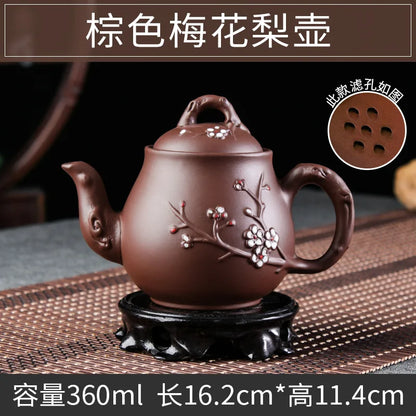Purple Clay Teapot Antique Zhu Mud Beauty Tea Pot Hand Painted Plum Filter Kettle Customized Chinese Tea Sets