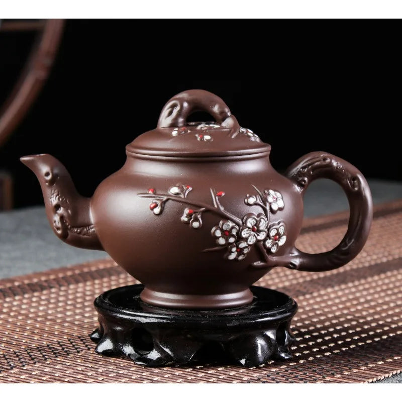 Purple Clay Teapot Antique Zhu Mud Beauty Tea Pot Hand Painted Plum Filter Kettle Customized Chinese Tea Sets