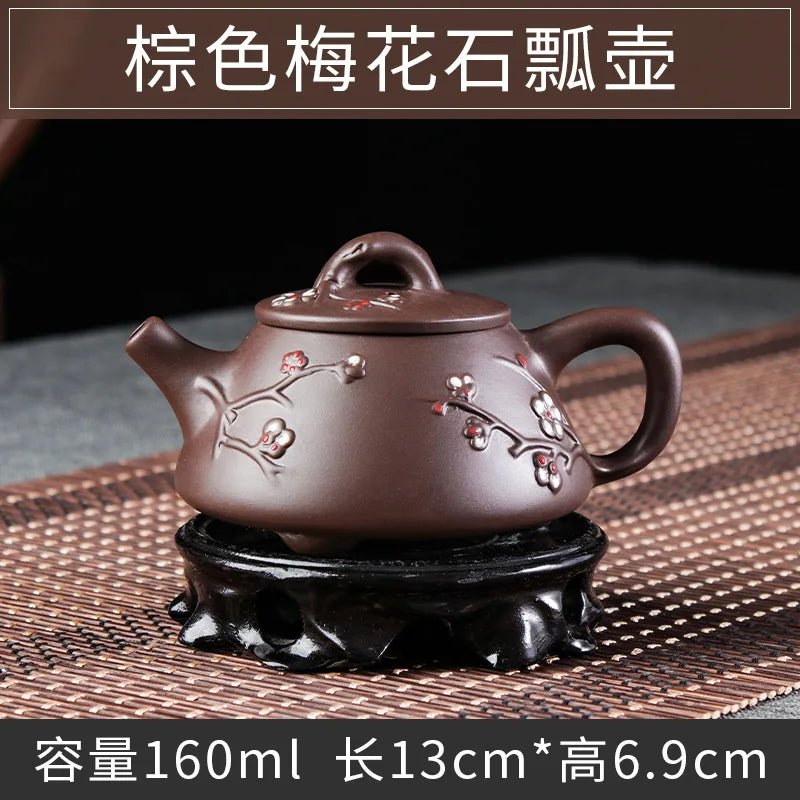 Purple Clay Teapot Antique Zhu Mud Beauty Tea Pot Hand Painted Plum Filter Kettle Customized Chinese Tea Sets