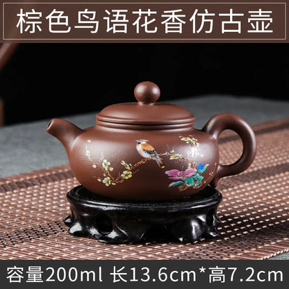 Purple Clay Teapot Antique Zhu Mud Beauty Tea Pot Hand Painted Plum Filter Kettle Customized Chinese Tea Sets