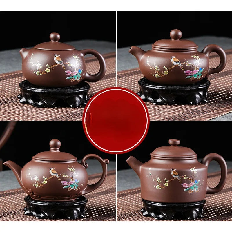 Purple Clay Teapot Antique Zhu Mud Beauty Tea Pot Hand Painted Plum Filter Kettle Customized Chinese Tea Sets