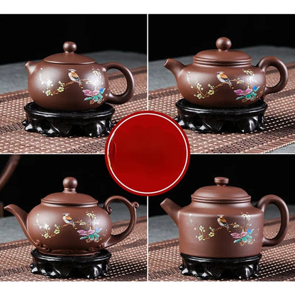 Purple Clay Teapot Antique Zhu Mud Beauty Tea Pot Hand Painted Plum Filter Kettle Customized Chinese Tea Sets