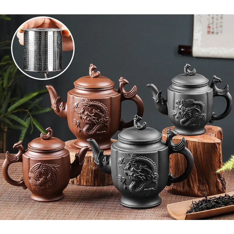 Purple Clay Teapot Large Capacity Teapot Single Pot with Built-in Stainless Steel Filter Teapot Household Kungfu Tea Set