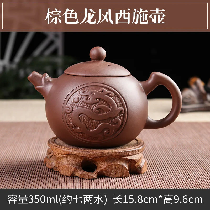 Purple Clay Teapot Large-capacity Household Longfeng Tea Kettle Chinese Kungfu Tea Set Cup Set