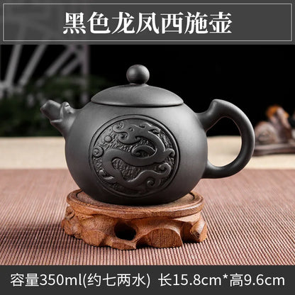 Purple Clay Teapot Large-capacity Household Longfeng Tea Kettle Chinese Kungfu Tea Set Cup Set
