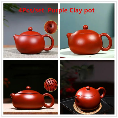 Purple Clay Teapot Teaware Household Chinese Tea Ceremony Gifts Portable Authentic Yixing Handmade Tea Pots