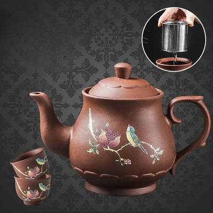 Purple Clay Teapot with Large Capacity and Everything Goes Smoothly The Built-in Stainless Steel Filter Bubble Teapot