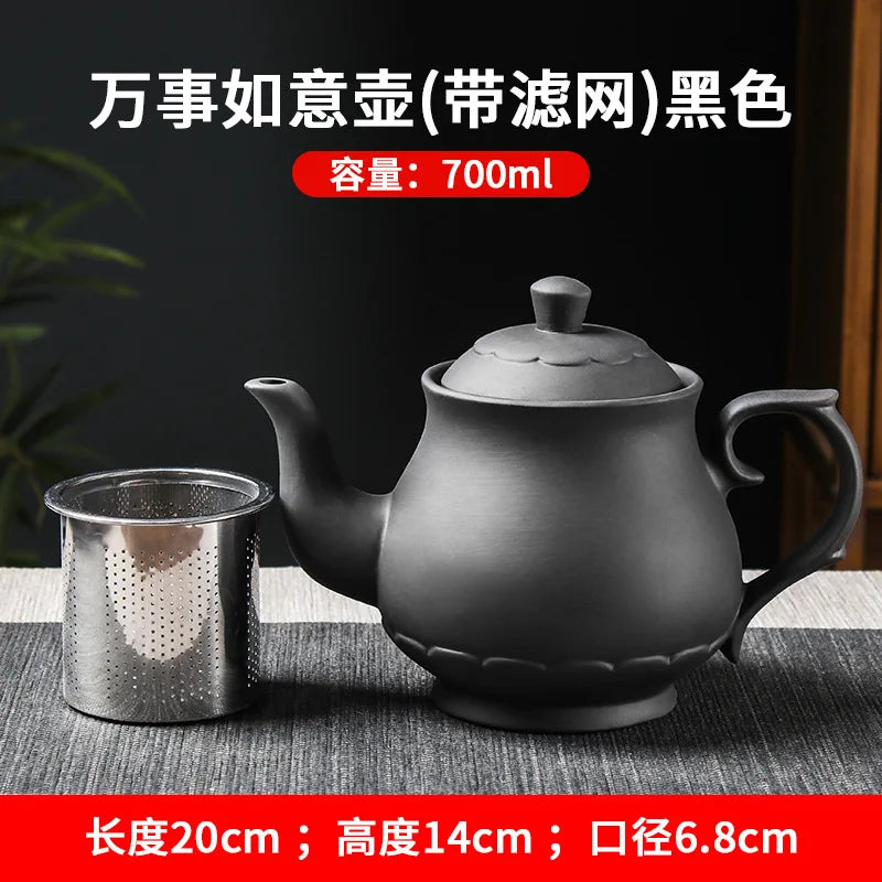 Purple Clay Teapot with Large Capacity and Everything Goes Smoothly The Built-in Stainless Steel Filter Bubble Teapot