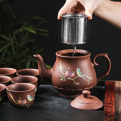 Purple Clay Teapot with Large Capacity and Everything Goes Smoothly The Built-in Stainless Steel Filter Bubble Teapot