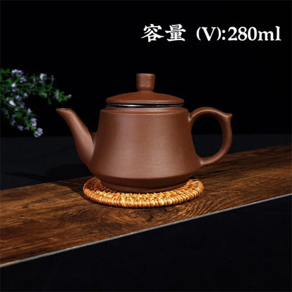Purple Clay Teapots Chinese Kung Fu Tea Set Master Hand Carved Teapot with Tea Infuser Green Tea Filter Kettle Tea Accessories