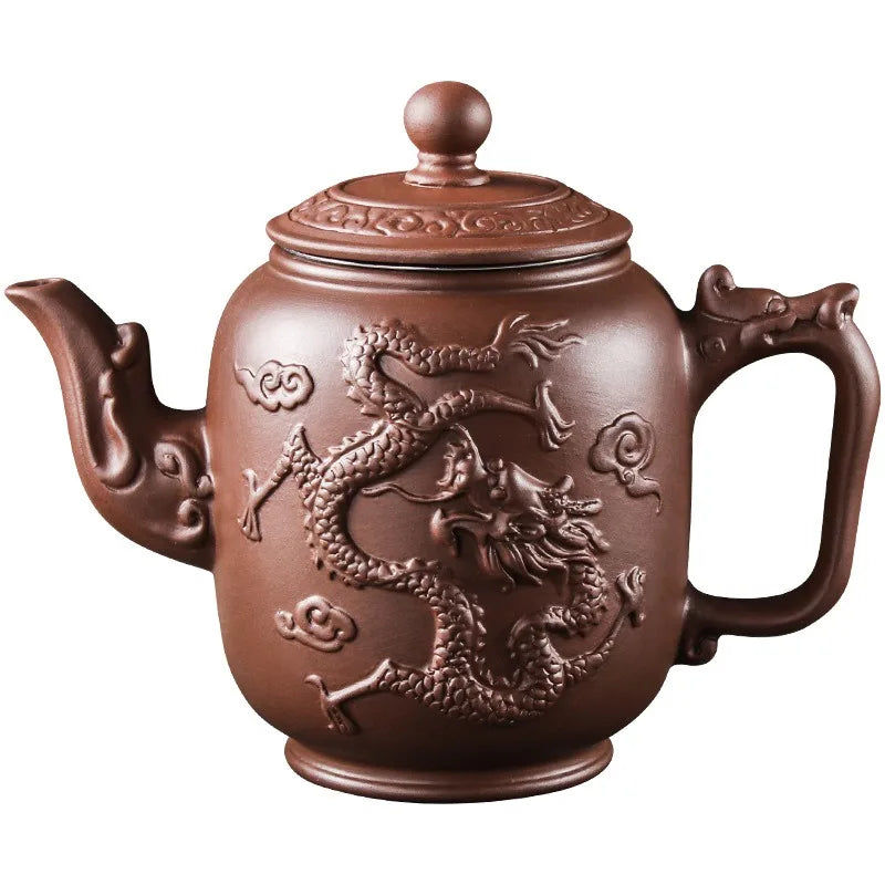 Purple Clay Teapots Chinese Kung Fu Tea Set Master Hand Carved Teapot with Tea Infuser Green Tea Filter Kettle Tea Accessories