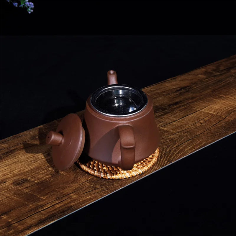 Purple Clay Teapots Chinese Kung Fu Tea Set Master Hand Carved Teapot with Tea Infuser Green Tea Filter Kettle Tea Accessories