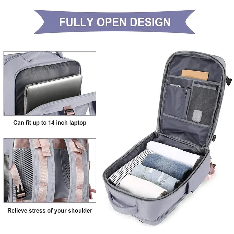 Purple Female Backpack Waterproof School Book Laptop Bag Fashion Women's Bags on Sale 2024 Travel Nylon Backpacks for University