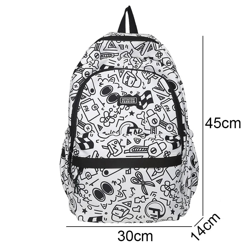 Purple Girl Cartoon Print Travel Book Backpack Women Laptop School Bag Female College Backpack Fashion Ladies Leisure Kawaii Bag