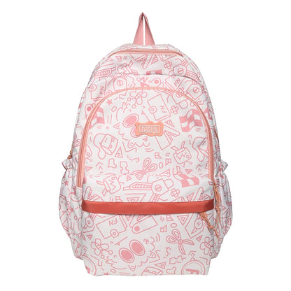 Purple Girl Cartoon Print Travel Book Backpack Women Laptop School Bag Female College Backpack Fashion Ladies Leisure Kawaii Bag