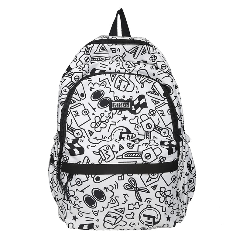 Purple Girl Cartoon Print Travel Book Backpack Women Laptop School Bag Female College Backpack Fashion Ladies Leisure Kawaii Bag