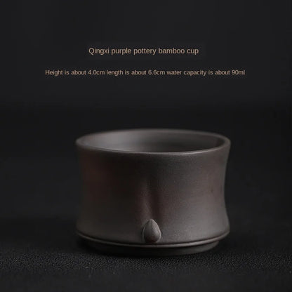 Purple Pottery Teacup Handmade Blind Dagger Scrub Large Master Cup Ceramic Kung Fu Teacup Fragrance-Smelling Cup Tea Set Teacups