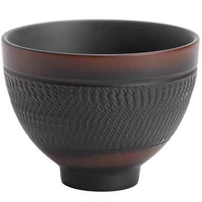 Purple Pottery Teacup Handmade Blind Dagger Scrub Large Master Cup Ceramic Kung Fu Teacup Fragrance-Smelling Cup Tea Set Teacups