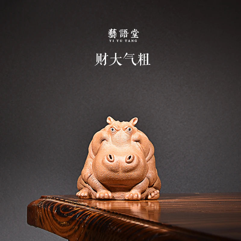 Purple Sand Cartoon Tea Tray Rich Tea Ornaments Raw Ore Beige Clay Handmade Famous Li Changtao Boutique Supportable