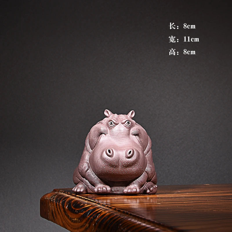 Purple Sand Cartoon Tea Tray Rich Tea Ornaments Raw Ore Beige Clay Handmade Famous Li Changtao Boutique Supportable