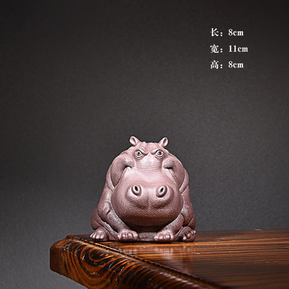 Purple Sand Cartoon Tea Tray Rich Tea Ornaments Raw Ore Beige Clay Handmade Famous Li Changtao Boutique Supportable
