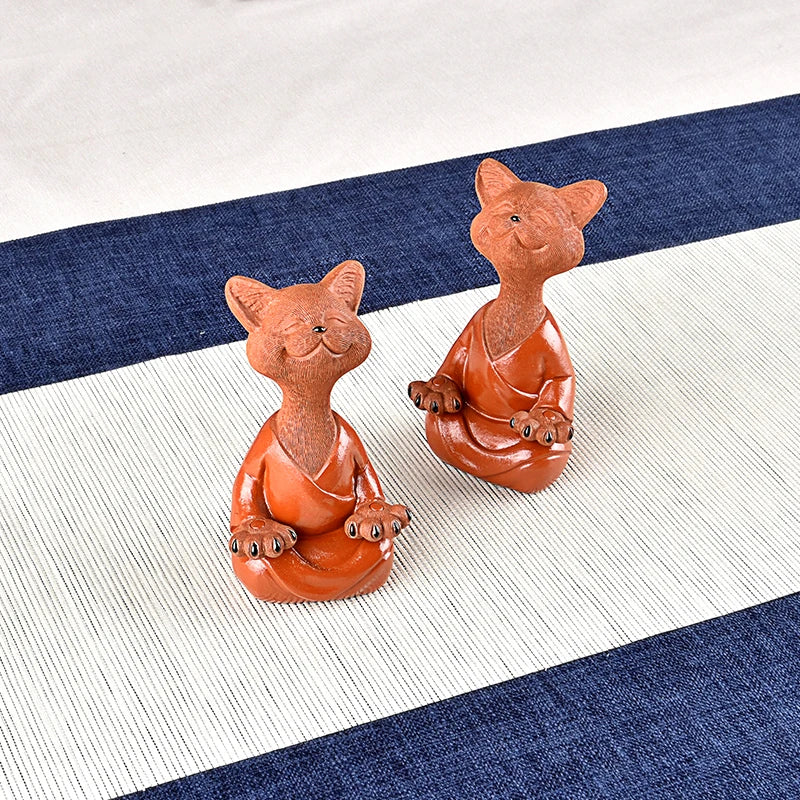 Purple Sand Cat Fairy Fine Tea Carve Decoration Raw Ore Famous Li Changtao Handmade Supportable Tea Tray Utensils Zen Animal