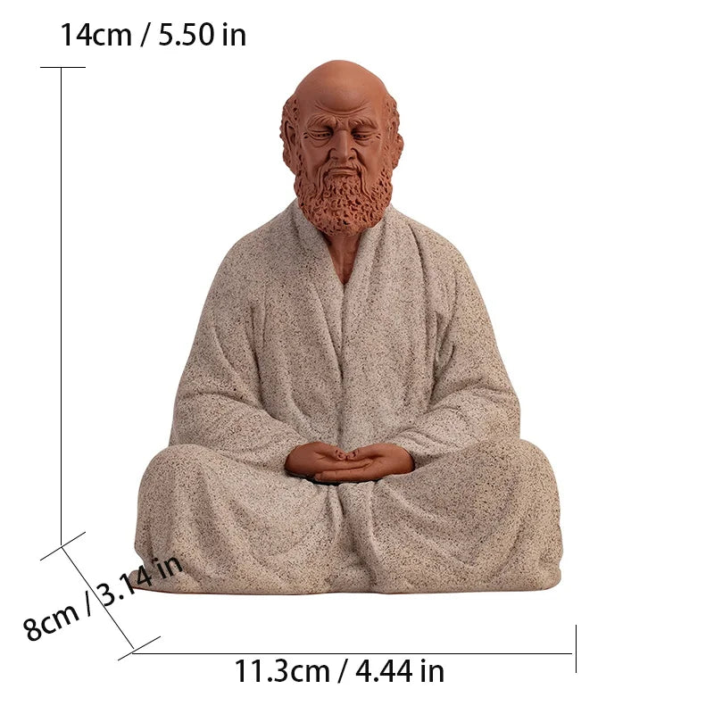 Purple Sand Ceramic The Dharma Patriarch Ornament Traditional Handicraft Zen Home Living Room Tea Table Cultural Decorations