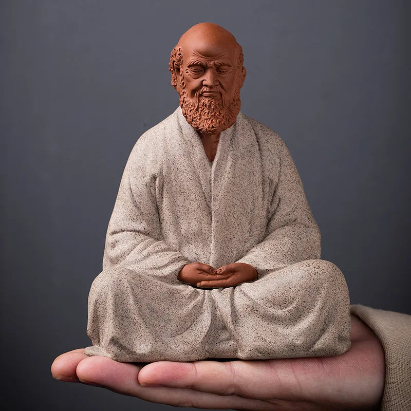 Purple Sand Ceramic The Dharma Patriarch Ornament Traditional Handicraft Zen Home Living Room Tea Table Cultural Decorations