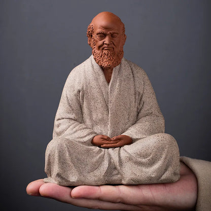 Purple Sand Ceramic The Dharma Patriarch Ornament Traditional Handicraft Zen Home Living Room Tea Table Cultural Decorations