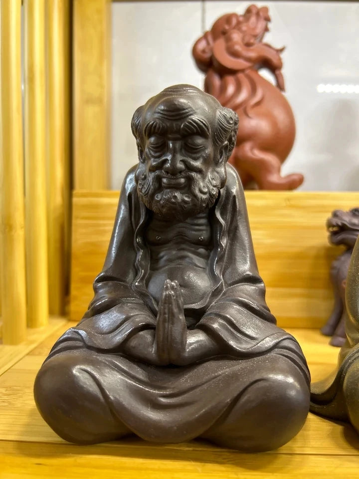 Purple Sand Damo Tea Ornaments Supportable Tea Ceremony Decoration Boutique Bodhi Master of Zen Raw Ore Famous Li Changtao Handm