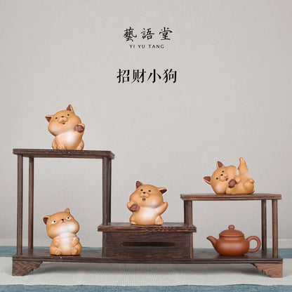 Purple Sand Dog Tea Ornaments Chinese Zodiac Dog Ornaments Lucky Tea tray utensils Raw Ore Handmade Supportable