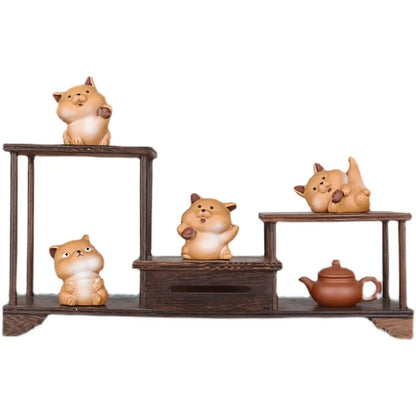 Purple Sand Dog Tea Ornaments Chinese Zodiac Dog Ornaments Lucky Tea tray utensils Raw Ore Handmade Supportable