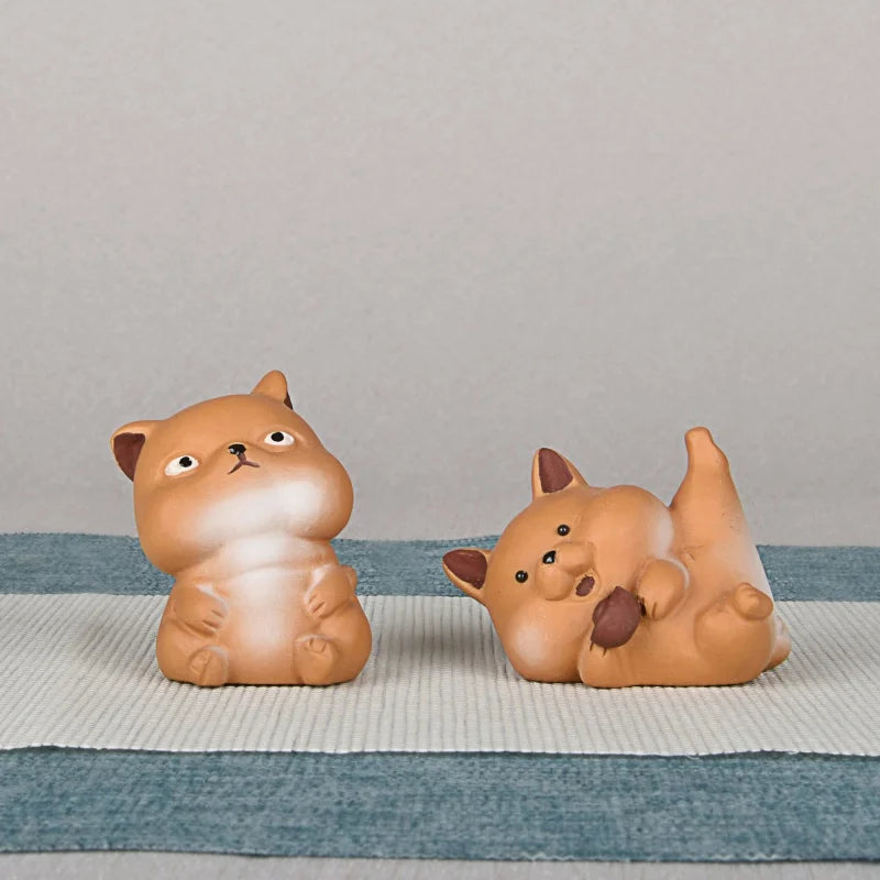 Purple Sand Dog Tea Ornaments Chinese Zodiac Dog Ornaments Lucky Tea tray utensils Raw Ore Handmade Supportable