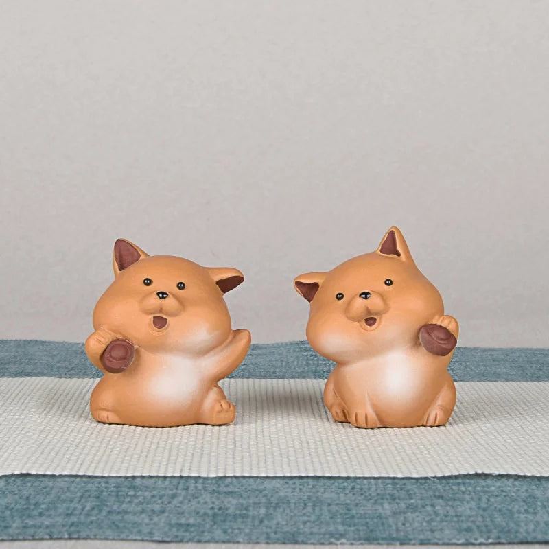 Purple Sand Dog Tea Ornaments Chinese Zodiac Dog Ornaments Lucky Tea tray utensils Raw Ore Handmade Supportable
