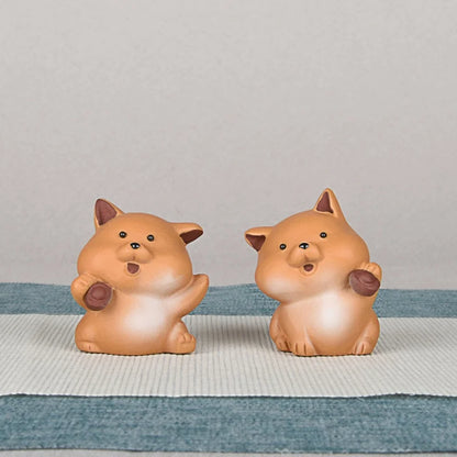 Purple Sand Dog Tea Ornaments Chinese Zodiac Dog Ornaments Lucky Tea tray utensils Raw Ore Handmade Supportable