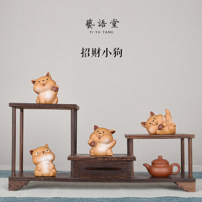 Purple Sand Dog Tea Ornaments Chinese Zodiac Dog Ornaments Lucky Tea tray utensils Raw Ore Handmade Supportable