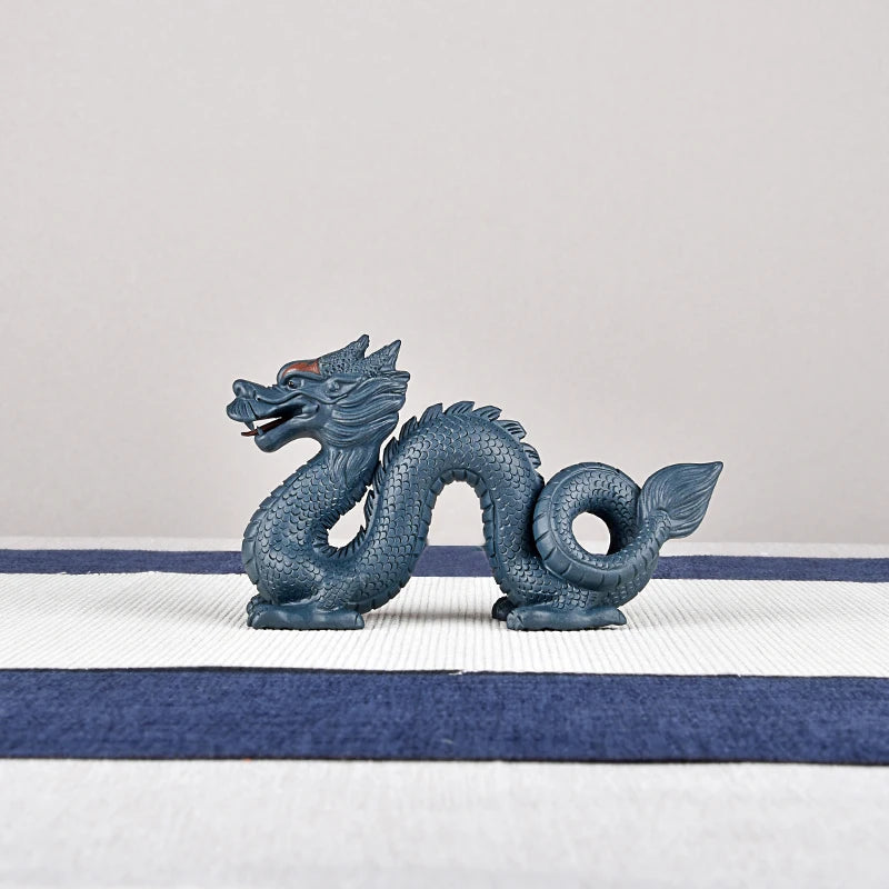 Purple Sand Dragon Ornaments Fine Tea Carve Supportable Raw Ore Handmade Twelve Zodiac Tea Ceremony Tea Art Tea Set