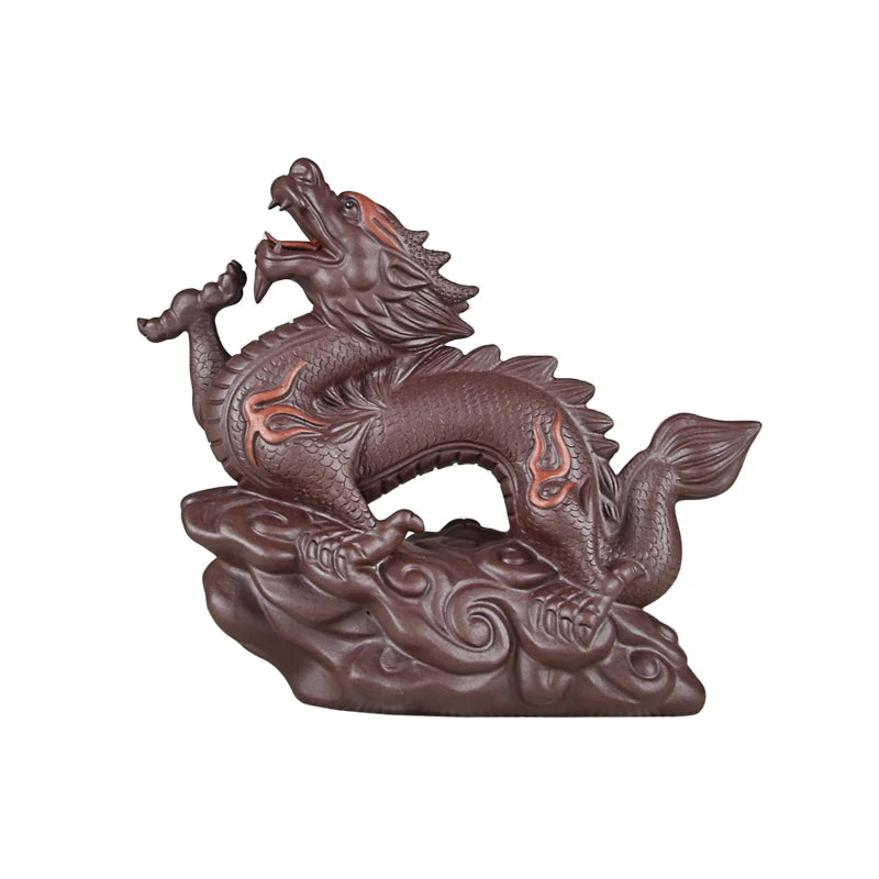 Purple Sand Dragon Ornaments Fine Tea Carve Supportable Raw Ore Handmade Twelve Zodiac Tea Ceremony Tea Art Tea Set