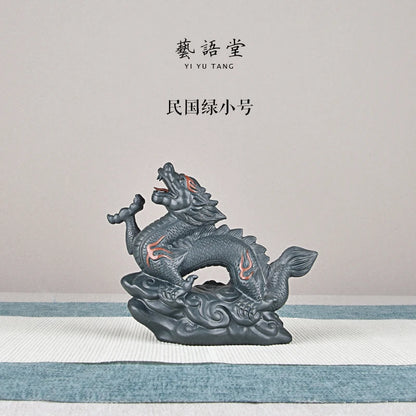 Purple Sand Dragon Ornaments Fine Tea Carve Supportable Raw Ore Handmade Twelve Zodiac Tea Ceremony Tea Art Tea Set
