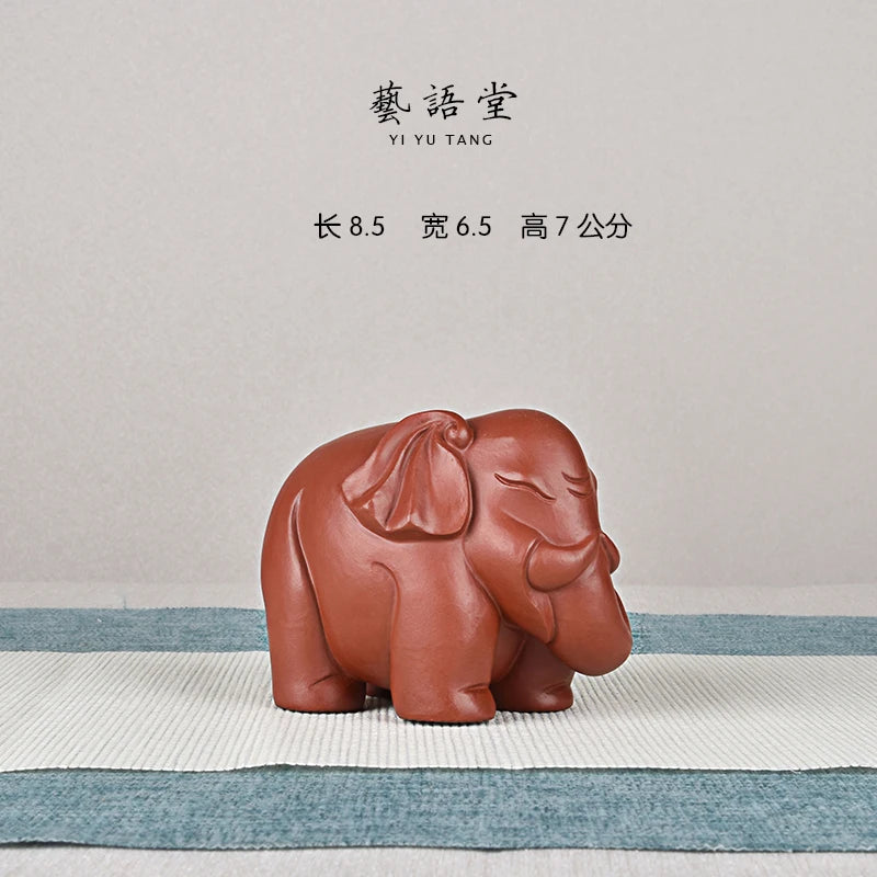 Purple Sand Elephant Ornaments Good Luck Vientiane Update Auspicious patterns Sculpture Tea Ornaments Home Decoration