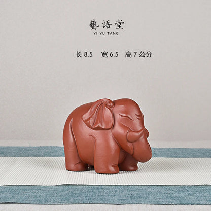 Purple Sand Elephant Ornaments Good Luck Vientiane Update Auspicious patterns Sculpture Tea Ornaments Home Decoration