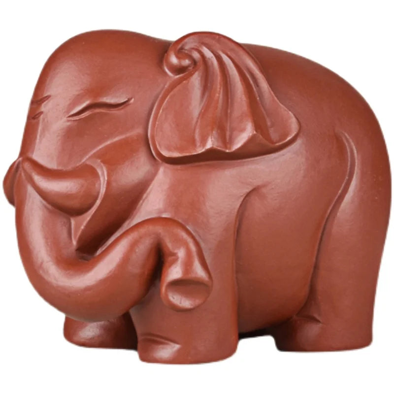 Purple Sand Elephant Ornaments Good Luck Vientiane Update Auspicious patterns Sculpture Tea Ornaments Home Decoration