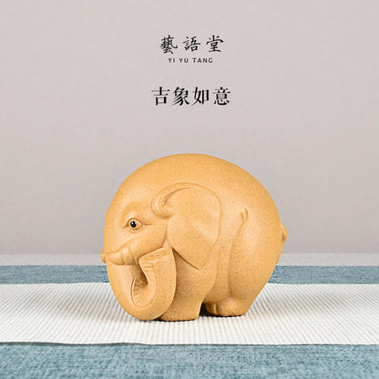 Purple Sand Elephant Tea Ornaments Decoration Tea Set Tea Tray Utensils Auspicious patterns Lucky Elephant Ruyi  Famous Li Chang
