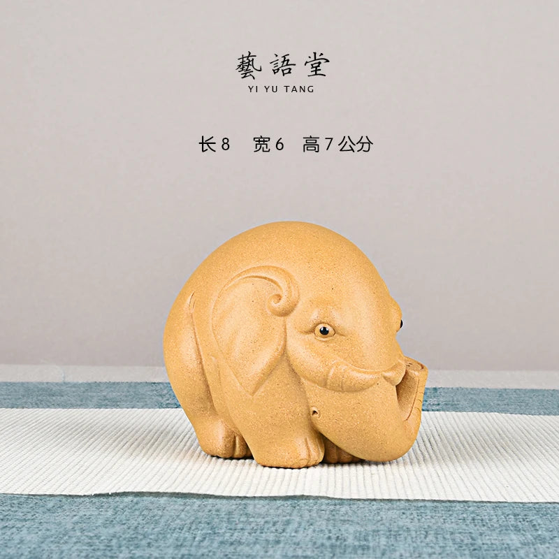 Purple Sand Elephant Tea Ornaments Decoration Tea Set Tea Tray Utensils Auspicious patterns Lucky Elephant Ruyi  Famous Li Chang