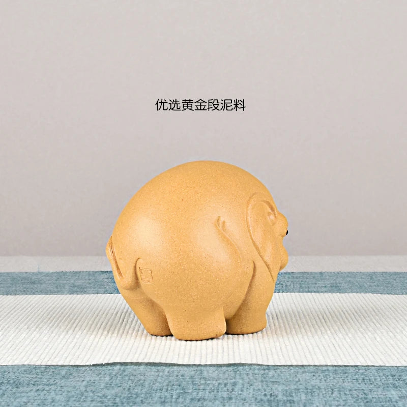 Purple Sand Elephant Tea Ornaments Decoration Tea Set Tea Tray Utensils Auspicious patterns Lucky Elephant Ruyi  Famous Li Chang