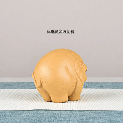 Purple Sand Elephant Tea Ornaments Decoration Tea Set Tea Tray Utensils Auspicious patterns Lucky Elephant Ruyi  Famous Li Chang